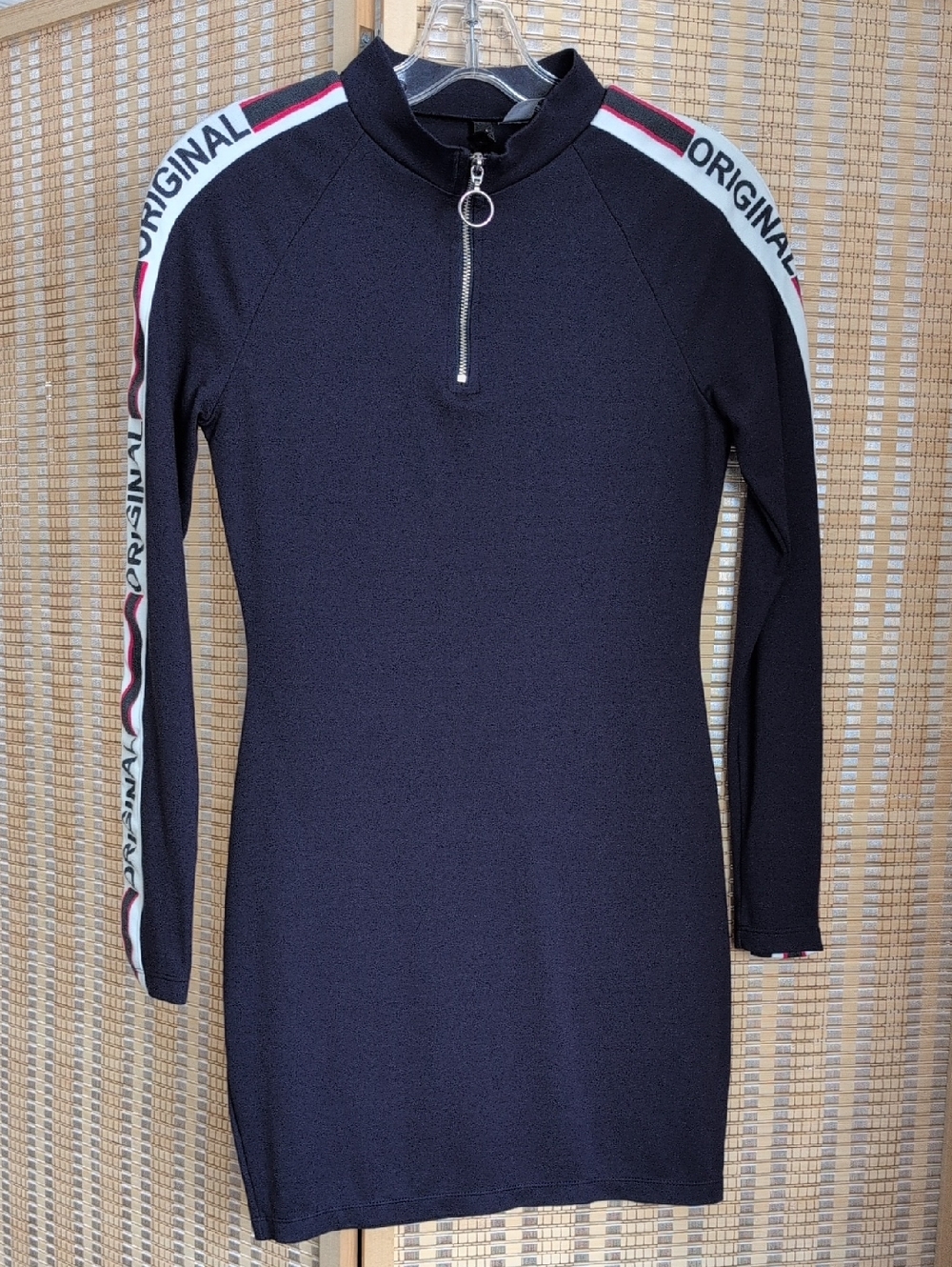 Original Navy Long-Sleeve Zip Mini Dress